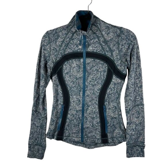 lululemon athletica Define Jacket Brushed Herringbone Gray Blue Alberta size 6 - Picture 1 of 14